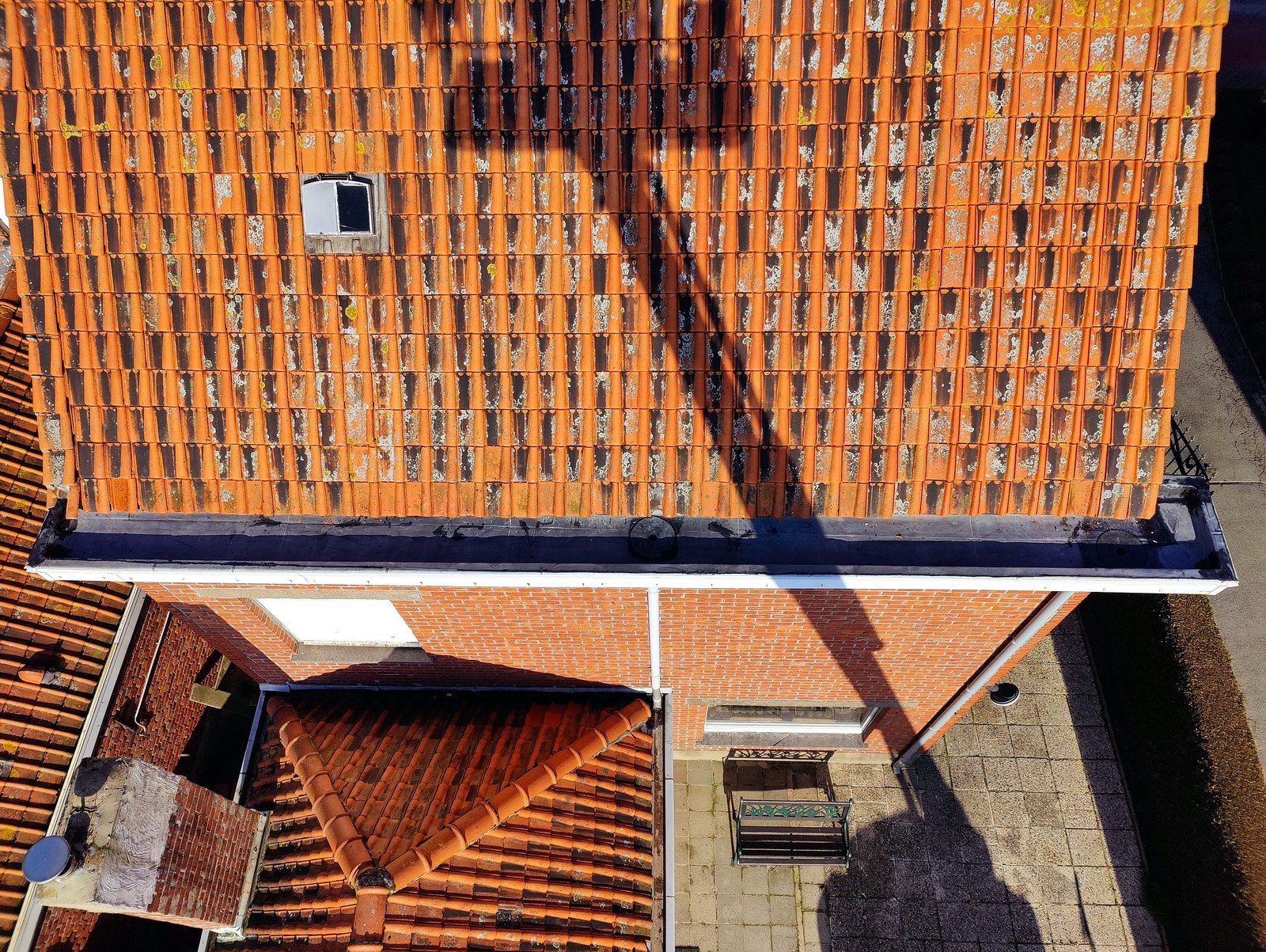 Dakrenovatie met nieuwe rode dakpannen en houten gevel-afwerking, professionele op maat renovatie in Oost-Vlaanderen